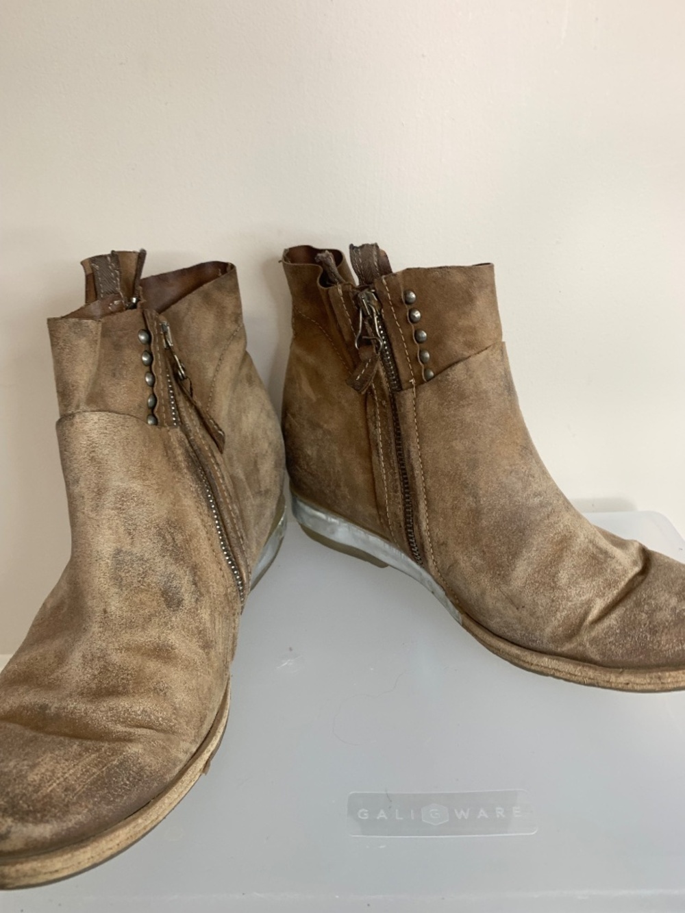 A.S.98. Airstep Leather Ankle Wedge Boots 41 - Picture 10 of 10